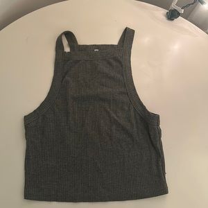 Gray high neck tank top